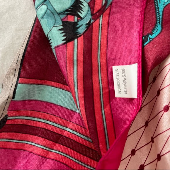 Colorful Equestrian Print Scarf - Picture 5 of 7